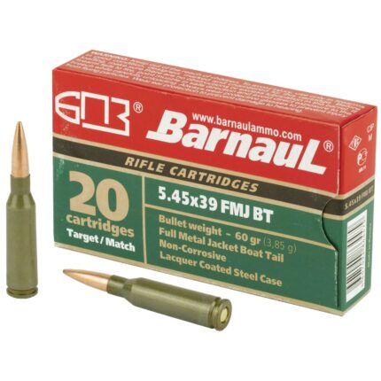 A box of barnaul lacquered and sealed 5.45x39mm ammo.