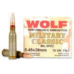 Wolf Military Classic 5.45x39mm 70 Grain FMJ – 25 Rounds (NO TAX OUTSIDE OH) FREE SHIPPING ON $199+